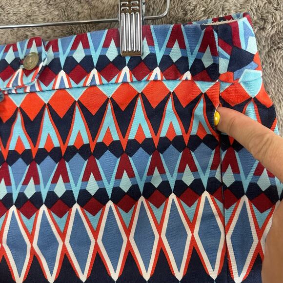 J. Crew Aztec Southwestern Diamond Print Shorts Stretch Cotton Twill 6 - Picture 3 of 7